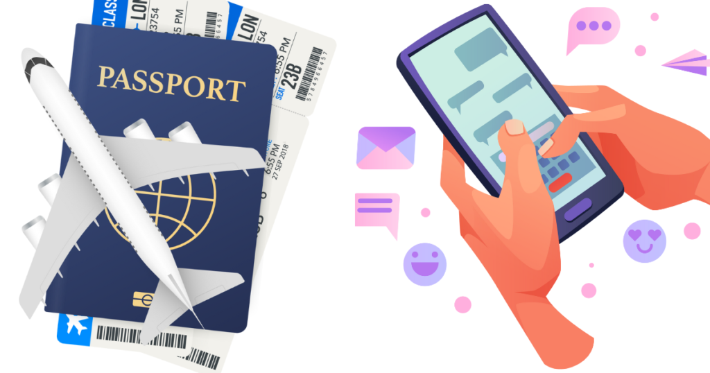 パスポートと携帯電話